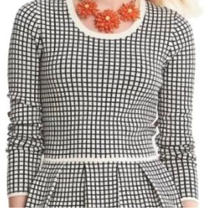 Banana Republic window pane peplum sweater size L